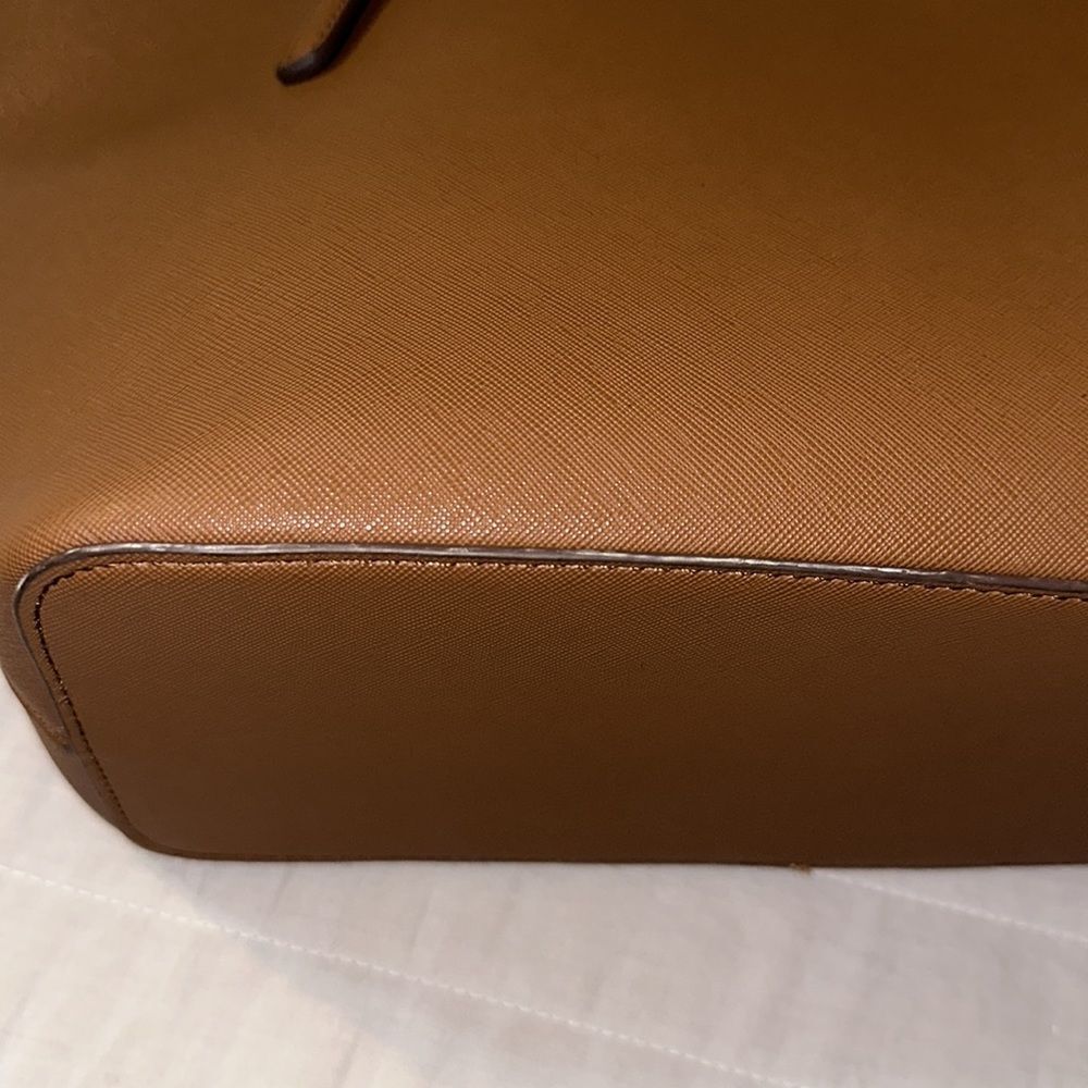 AK Camel Brown Faux Leather Tote Purse Bag - Picture 10 of 11